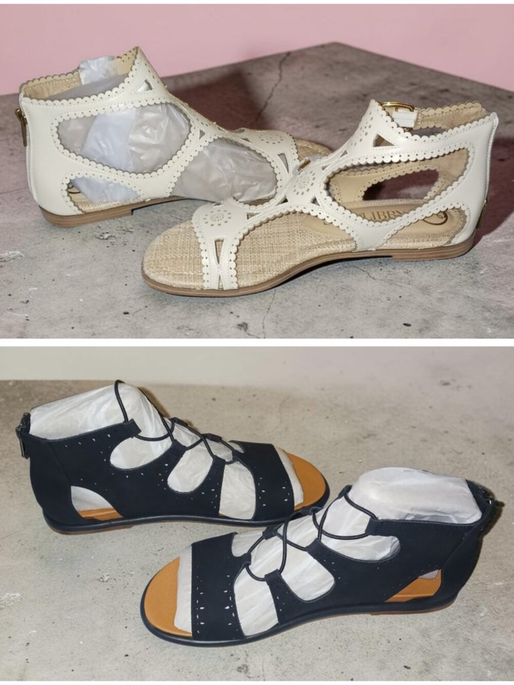 NWT Lucky Brand Sandal Bundle Size 10 Taleah Ivory & Alison Black